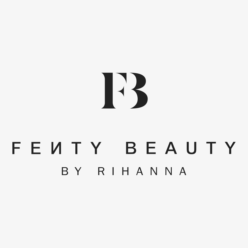 Logo de Fenty Beauty logo en negro sobre un fondo claro.